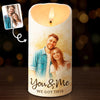 Custom Photo Watercolor LED Candle - Personalized Anniversary Wedding Gifts For Husband And Wife, Him And Her - Our Love Lights The Way