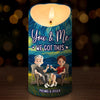 Custom LED Candle - Personalized Anniversary Wedding Gifts For Husband And Wife, Him And Her - Our Love Lights The Night