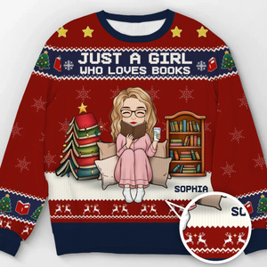 Custom Unisex Ugly Sweatshirt - Personalized Christmas Bookish Gifts For Book Lovers, Bookworms, Readers - All I Want Are Books