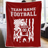 Custom American Football Blanket - Personalized Gift For Birthday, Football Football Lovers, NFL Fans, Sport Lovers, Senior Graduation Gift - Team Name with Flag