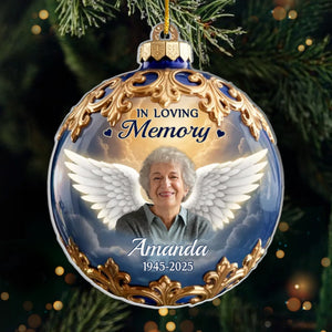 Custom Photo Acrylic Ornament - Personalized Christmas Memorial Sympathy Gifts For Loss Of Mom, Dad - Held in Gentle Memory