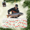 Custom Photo Acrylic Ornament - Personalized Christmas Birthday Fishing Gifts For Fisherman - The Big Catch Of Christmas