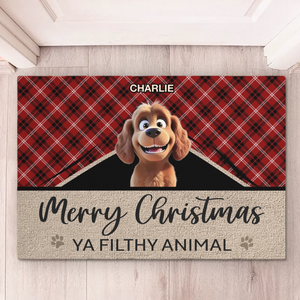 Custom Home Decor Decorative Mat - Personalized Christmas Birthday Gifts For Dog Cat Lovers, Dog Dad And Mom, Cat Owners - Furry And Festive Troublemakers