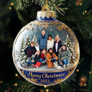 Custom Photo Acrylic Ornament - Personalized Christmas Birthday Gifts For Mom, Dad, Brother, Sister, Kids - Happiness Is Hanging Right Here