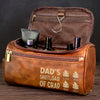Custom Engraved Leather Toiletry Bag - Personalized Birthday Gifts For Dad, Grandpa - Love Passed From Heart To Heart