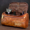 Custom Engraved Leather Toiletry Bag - Personalized Birthday Gifts For Dad, Grandpa - Guided By Their Endless Love
