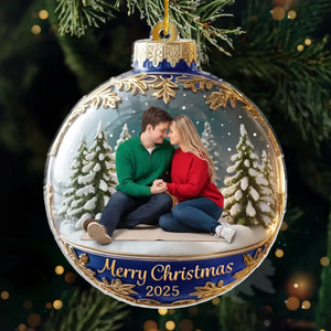 Custom Photo Acrylic Ornament - Personalized Anniversary Christmas Wedding Gifts For Husband And Wife, Him And Her - Every Snowflake Reminds Me Of You