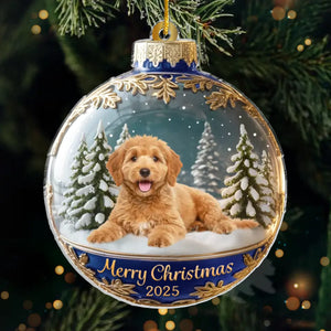 Custom Photo Acrylic Ornament - Personalized Christmas Birthday Gifts For Dog Cat Lovers, Dog Dad And Mom, Cat Owners - Merry Woofmas From The Goodest Pup