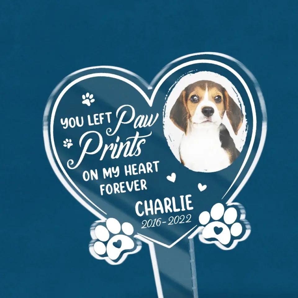 Custom Photo Always Love You - Memorial Personalized Custom Stain Glass Style Acrylic Garden Stake - Sympathy Gift For Pet Owners, Pet Lovers