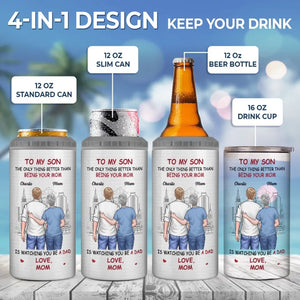 Congrats On Becoming A Dad - Family Personalized Custom 4 In 1 Can Cooler Tumbler - Gift For Son, Grandson