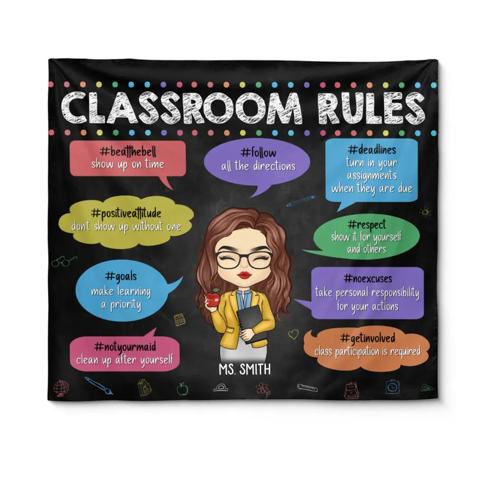 Books, Pencils, And Lots Of Dreams - Teacher Personalized Custom Tapestry - Gift For Teacher