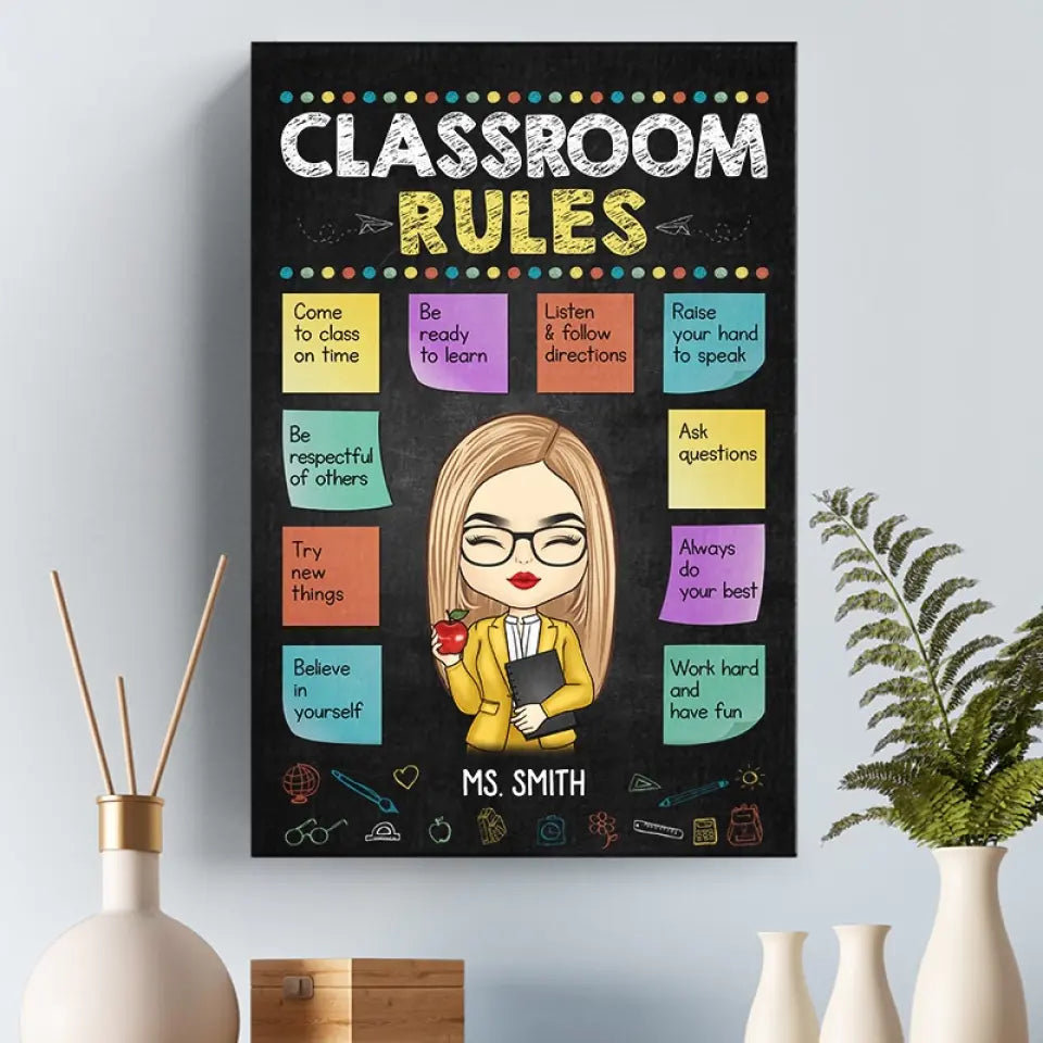 Without Teachers, Life Would Have No Class - Teacher Personalized Custom Vertical Canvas - Gift For Teacher
