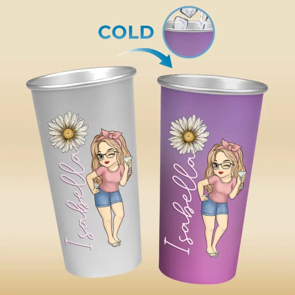You Were Born To Stand Out, Stop Trying To Fit In - Bestie Personalized Custom Aluminum Changing Color Cup - Gift For Yourself, Best Friends, BFF, Sisters