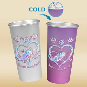 Forever In My Heart - Memorial Personalized Custom Aluminum Changing Color Cup - Sympathy Gift For Pet Owners, Pet Lovers