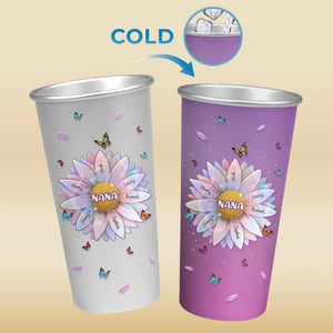 To The World You Are A Grandma But To Us You Are The World - Family Personalized Custom Aluminum Changing Color Cup - Gift For Mom, Grandma