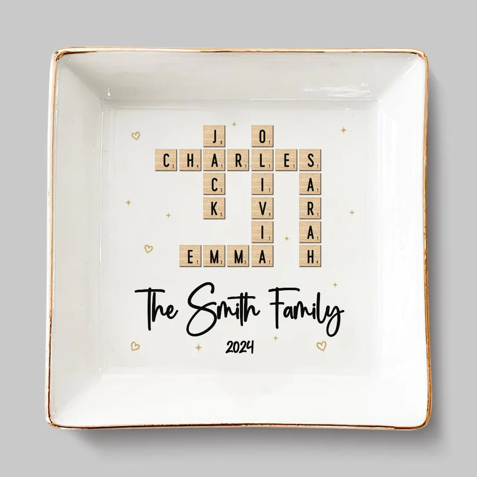 A Family That Sticks Together Shines Together - Family Personalized Custom Jewelry Dish - Gift For Family Members