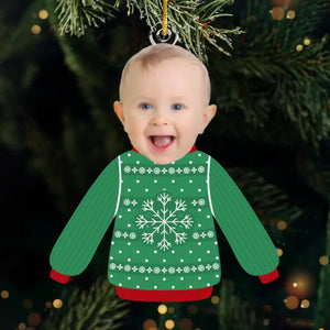 Custom Photo Santa’s Little Helper - Family Personalized Custom Ornament - Acrylic Custom Shaped - Christmas Gift For Baby Kids, Newborn Baby, First Christmas