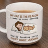 My Pets Are The Reason I Wake Up Every Morning - Dog & Cat Personalized Custom Printed Pottery Mug - Gift For Pet Owners, Pet Lovers