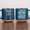 Here's To Another Year Of Bonding Over Alcohol - Bestie Personalized Custom Printed Pottery Mug - Gift For Best Friends, BFF, Sisters