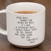 Dear Boss, Thanks For Being My Boss - Coworker Personalized Custom Printed Pottery Mug - Gift For Coworkers, Work Friends, Colleagues