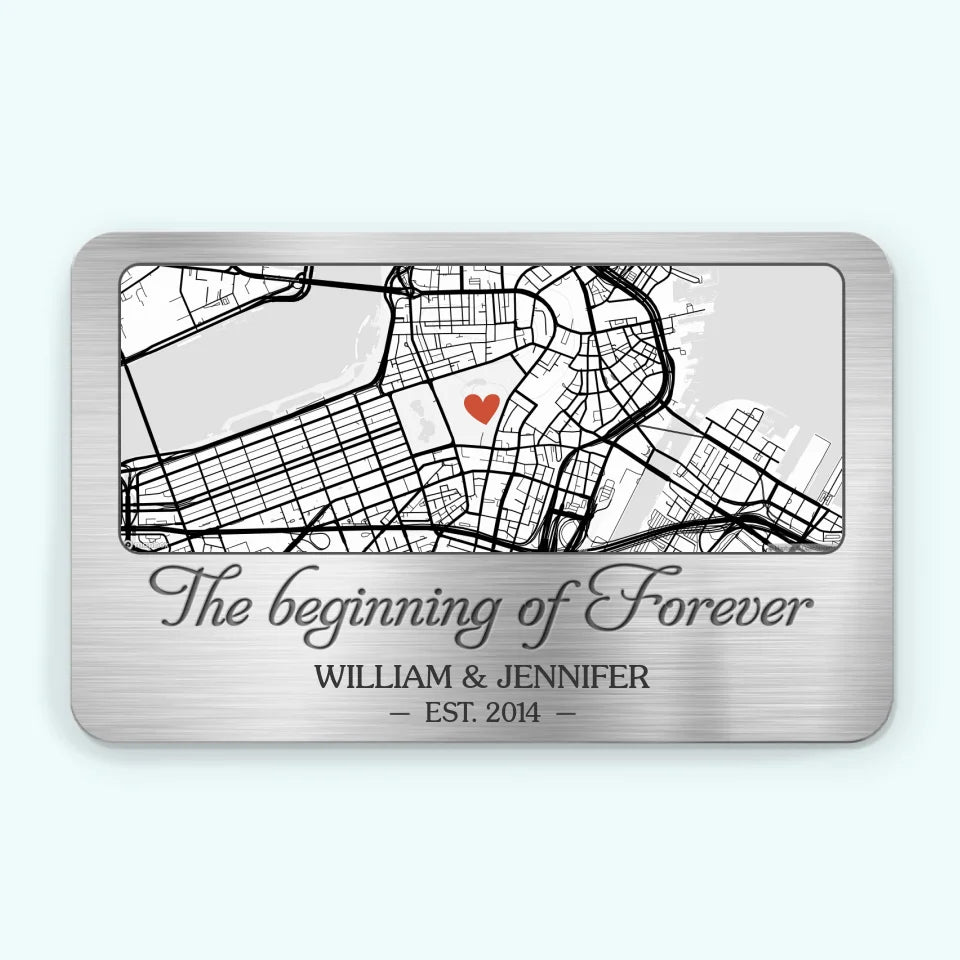 Location Map You Are The Map To My Heart - Couple Personalized Custom Map Aluminum Wallet Card - Map Art, Christmas Gift For Husband Wife, Anniversary