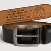 I Think Of You In The Quietest Moments - Couple Personalized Custom Engraved Leather Belt - Gift For Husband Wife, Anniversary