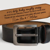 I Hope I Cross Your Mind In Every Move - Couple Personalized Custom Engraved Leather Belt - Gift For Husband Wife, Anniversary