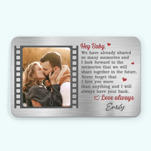 Custom Photo I Love You More Than Anything - Couple Personalized Custom Aluminum Wallet Card - Gift For Husband Wife, Anniversary