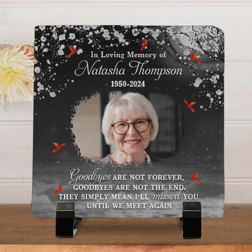 Custom Photo You Will Remain In Our Hearts Forever - Memorial Personalized Custom Square Shaped Memorial Stone - Sympathy Gift For Family Members