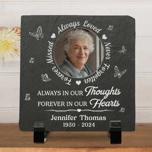 Custom Photo Not A Day Goes By That You Are Not Missed - Memorial Personalized Custom Square Shaped Memorial Stone - Sympathy Gift For Family Members
