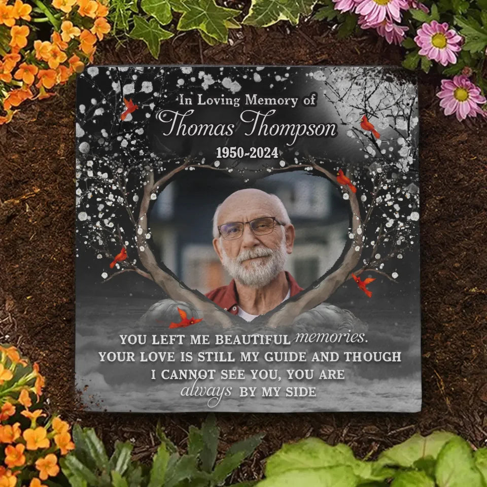Custom Photo You Will Always Be With Us In Spirit - Memorial Personalized Custom Square Shaped Memorial Stone - Sympathy Gift For Family Members