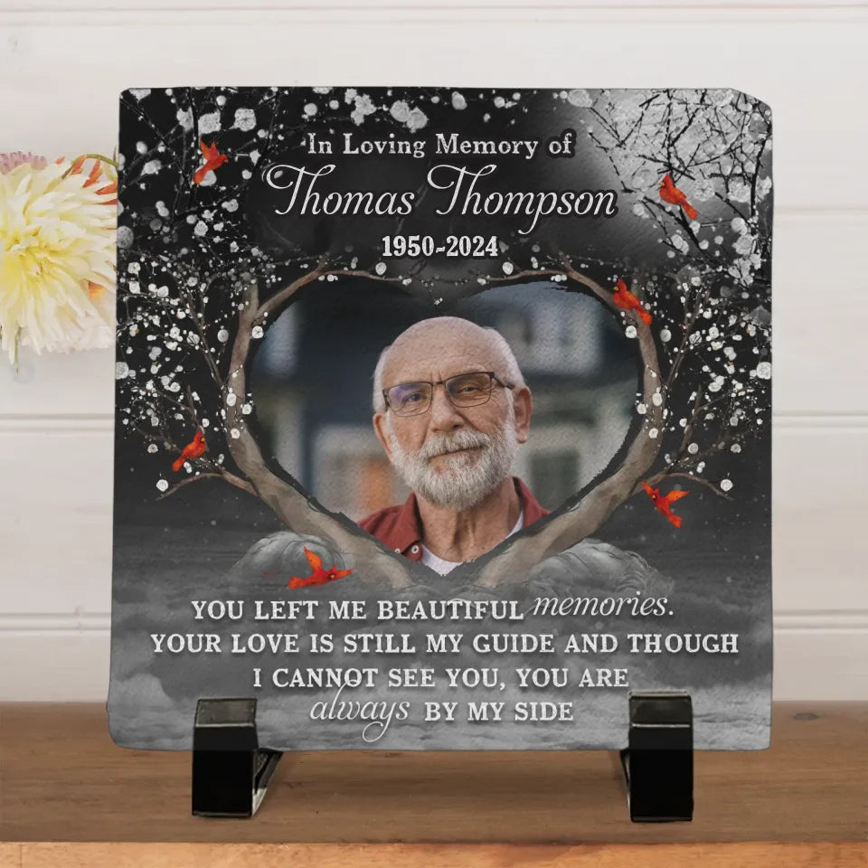 Custom Photo You Will Always Be With Us In Spirit - Memorial Personalized Custom Square Shaped Memorial Stone - Sympathy Gift For Family Members