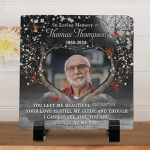 Custom Photo You Will Always Be With Us In Spirit - Memorial Personalized Custom Square Shaped Memorial Stone - Sympathy Gift For Family Members