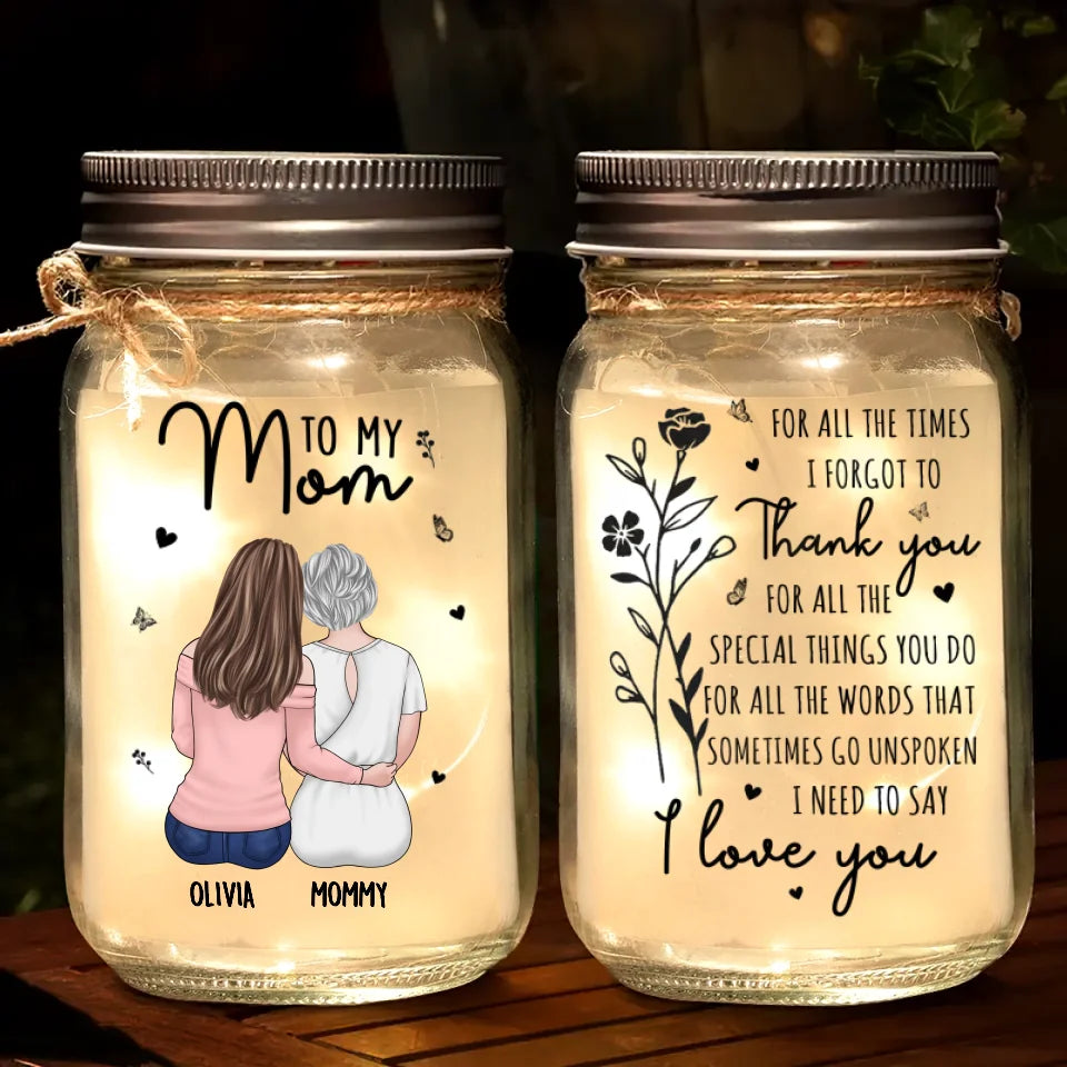 A Mother’s Love For Her Daughter Knows No Limits - Family Personalized Custom Mason Jar Light - Gift For Mom, Daughter