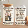 We Go Together Like Trouble And Fun - Bestie Personalized Custom Glass Cup, Iced Coffee Cup - Gift For Best Friends, BFF, Sisters