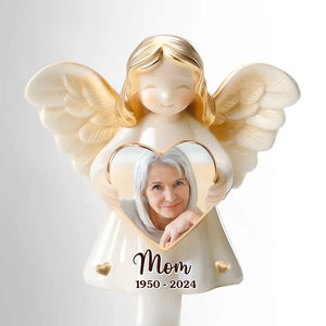 Custom Photo Remembering You With Love - Memorial Personalized Custom Stain Glass Style Acrylic Garden Stake - Sympathy Gift For Family Members