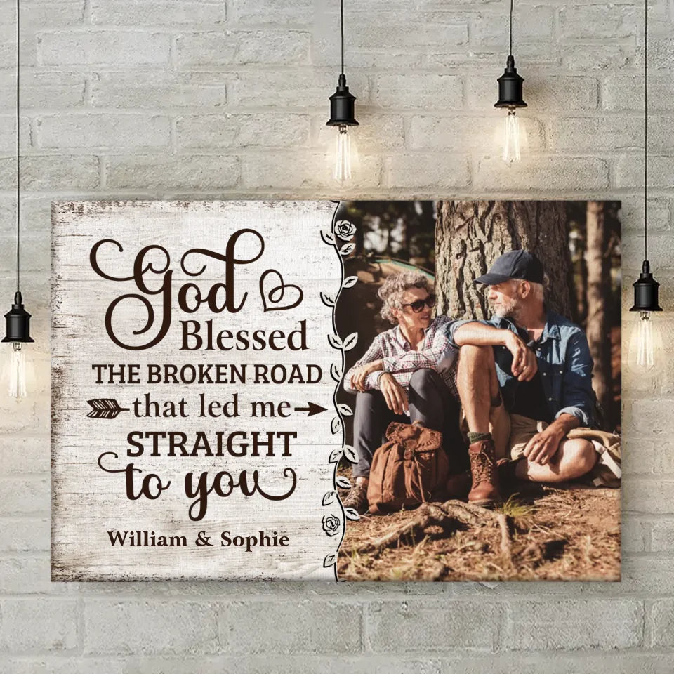 Custom Photo With You, I Am Home - Couple Personalized Custom Horizontal Canvas - Gift For Husband Wife, Anniversary