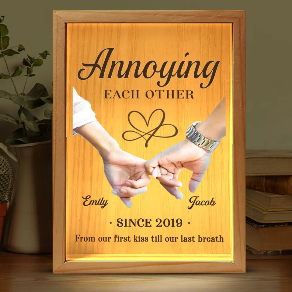 You And I Are A Perfect Fit - Couple Personalized Custom Frame Light Box - Gift For Husband Wife, Anniversary