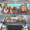 Wherever Our Fur Mom Goes, We’re Always Along For The Ride - Dog Personalized Custom Auto Windshield Sunshade, Car Window Protector - Gift For Pet Owners, Pet Lovers