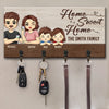 There Is No Place Like Home, Home Sweet Home - Family Personalized Custom Home Decor Key Hanger, Key Holder - House Warming Gift For Family Members