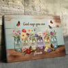 God Says You Are - Family Personalized Custom Horizontal Canvas - Gift For Yourself, Best Friends, Siblings, Family Members