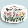 Grandma’s Heart Is A Garden Of Love - Family Personalized Custom Platter - Gift For Mom, Grandma