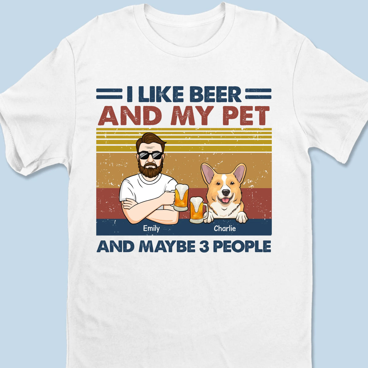 I Like Beer And My Pet - Dog & Cat Personalized Custom Unisex T-shirt, Premium T-shirt, Hoodie - Christmas Gift For Pet Owners, Pet Lovers