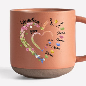 A Sweet Way To Celebrate Her Journey From Mom To Grandma - Family Personalized Custom Printed Pottery Mug - Gift For Mom, Grandma