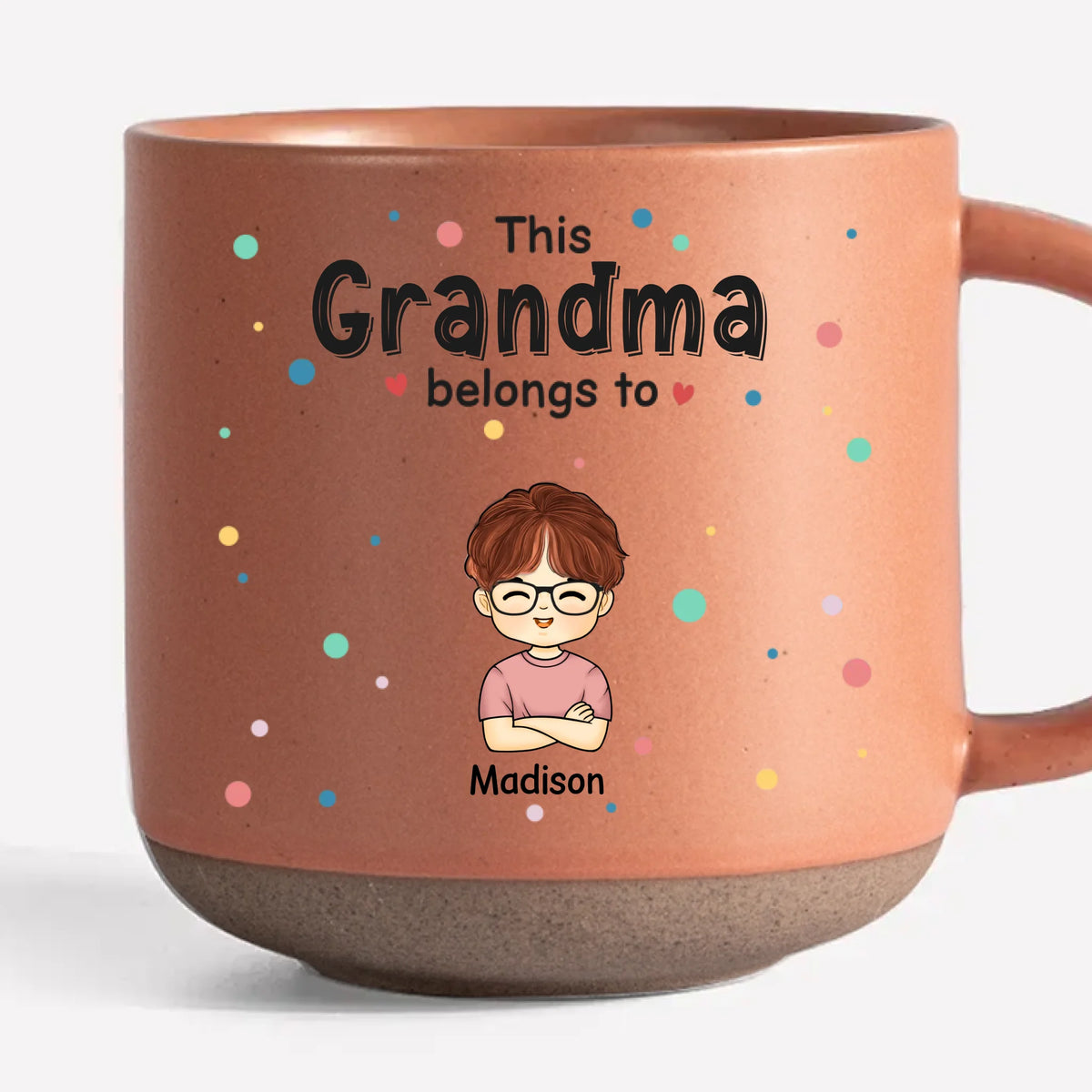 Because Every Grandma Deserves A Little Extra Love - Family Personalized Custom Printed Pottery Mug - Gift For Mom, Grandma