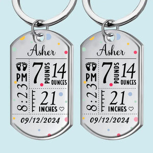 A Tiny Miracle, A Lifetime Of Love - Family Personalized Custom Keychain - Mother's Day, Baby Shower Gift, Gift For First Mom