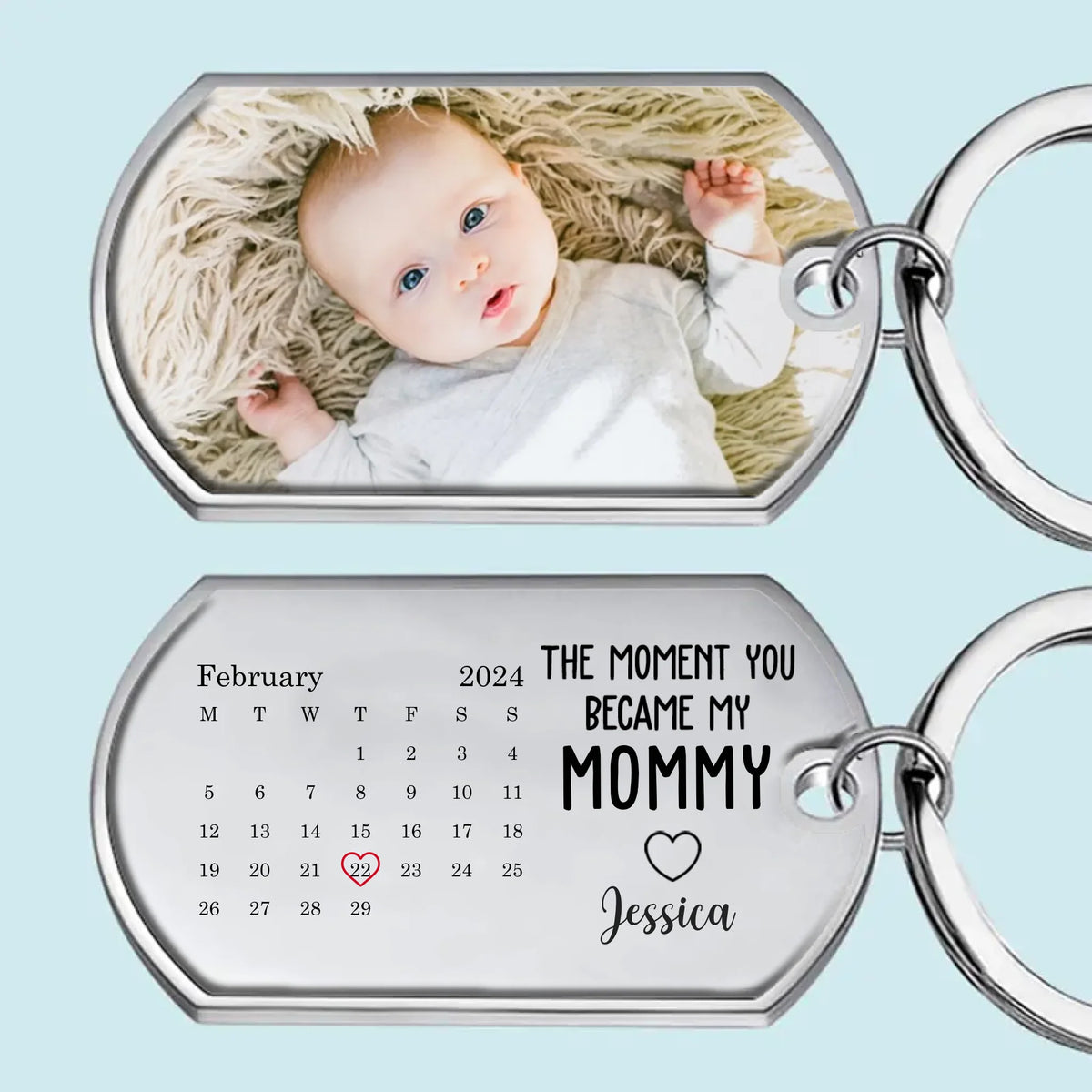Custom Photo My Mom Is The Best - Family Personalized Custom Keychain - Mother's Day, Baby Shower Gift, Gift For First Mom