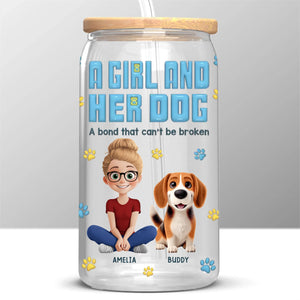 Best Friends Furever - Dog Personalized Custom Glass Cup, Iced Coffee Cup -  Gift For Pet Owners, Pet Lovers