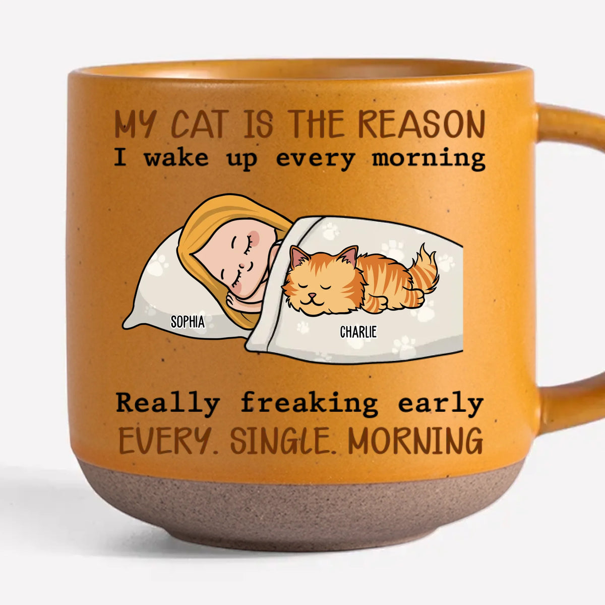 My Pets Are The Reason I Wake Up Every Morning - Dog & Cat Personalized Custom Printed Pottery Mug - Gift For Pet Owners, Pet Lovers
