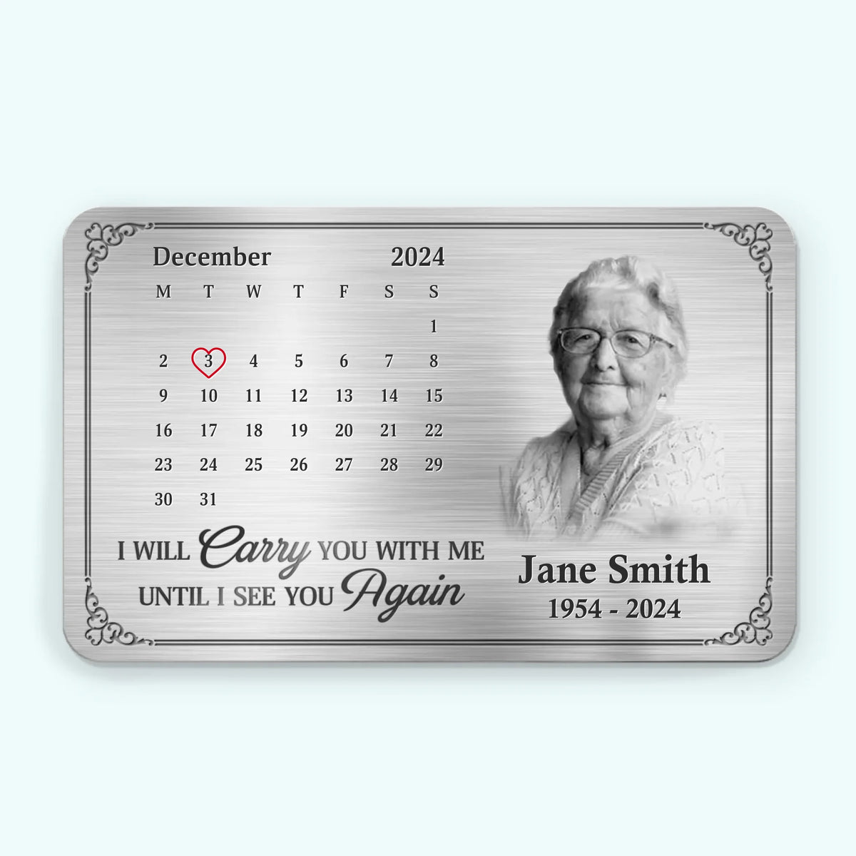 Custom Photo Always By Our Side, Even If Unseen - Memorial Personalized Custom Aluminum Wallet Card - Sympathy Gift For Family Members